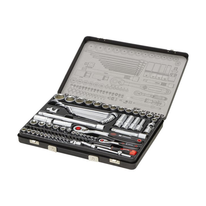 Zestaw kluczy nasadowych 82 el Kramp 180482420KR - widok z przodu