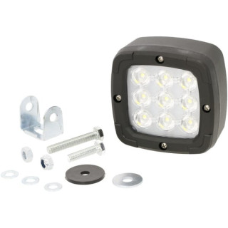 Lampa robocza LED kwadratowa 1800lm 12-24V z wtyczką Deutsch Kramp LA10099 - widok z przodu - agrexo.pl