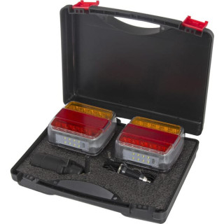 Zestaw lamp bezprzewodowych LED 12V na magnes 7-pin Kramp LA60025 - widok z walizce