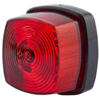 Lampa tylna kwadratowa 12-24V czerwona przykręcana Hella 2SA003057021 - widok z przodu
