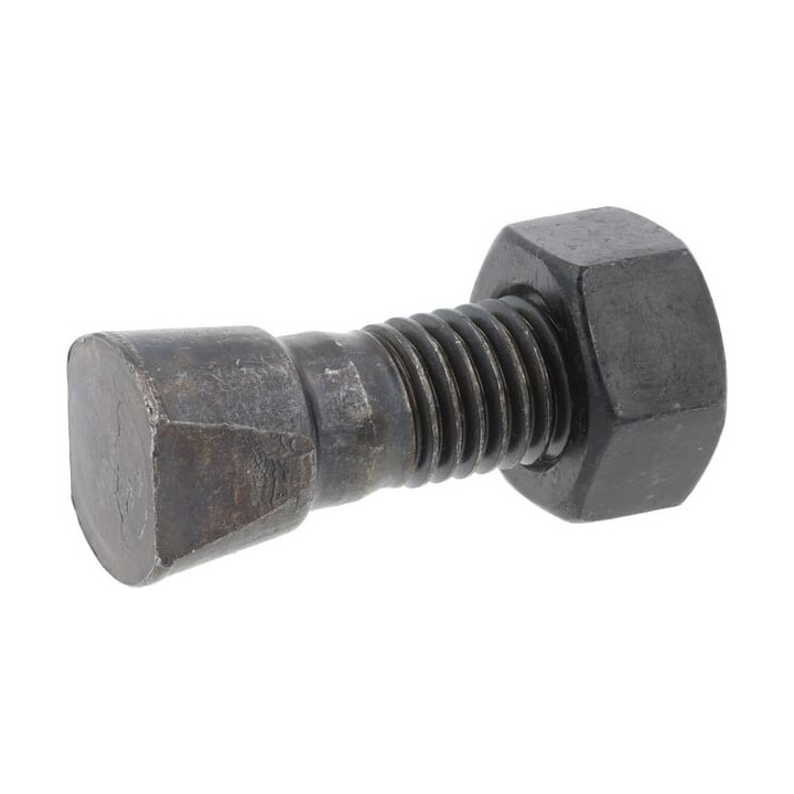 Śruba płużna łeb stożkowy M12-43 mm z nakrętką Kverneland A152456030 - widok z przodu