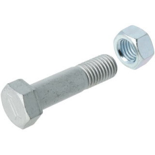 Śruba zabezpieczająca M18 z nakrętką Kverneland KK035086R - widok z przodu