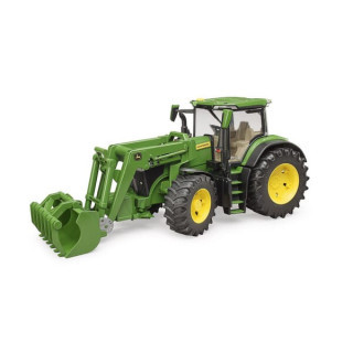Ciągnik John Deere 7R z ładowaczem czołowym Bruder 03151 - widok z przodu