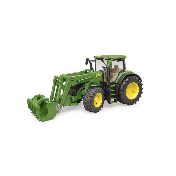 Ciągnik John Deere 7R z ładowaczem czołowym Bruder 03151 - widok z przodu