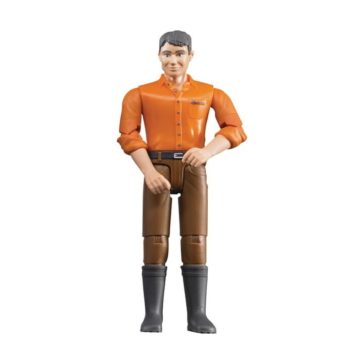 Figurka mężczyzny w brązowych spodniach Bruder 60007 - widok z przodu
