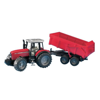 Ciągnik Massey Ferguson 7480 z przyczepą Bruder 02045 - widok z przodu