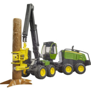 Kombajn zrębowy John Deere 1270G z drzewem Bruder 02135 - widok z przodu