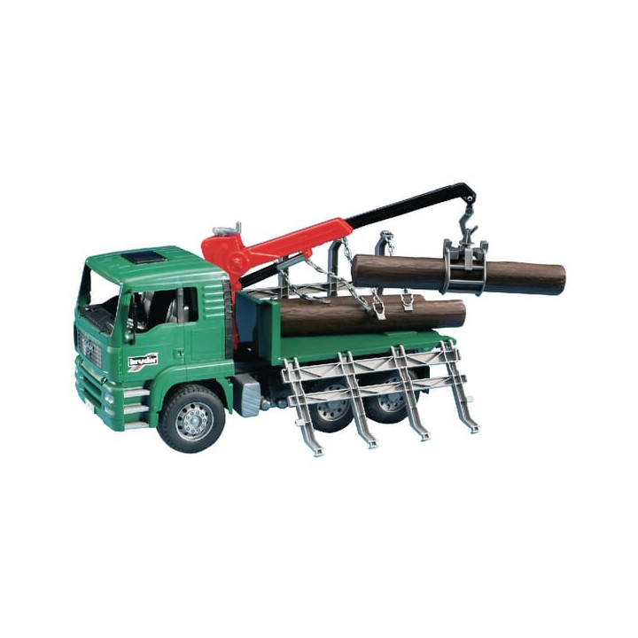 Ciężarówka MAN do przewozu bel drewna Bruder 02769 - widok z przodu