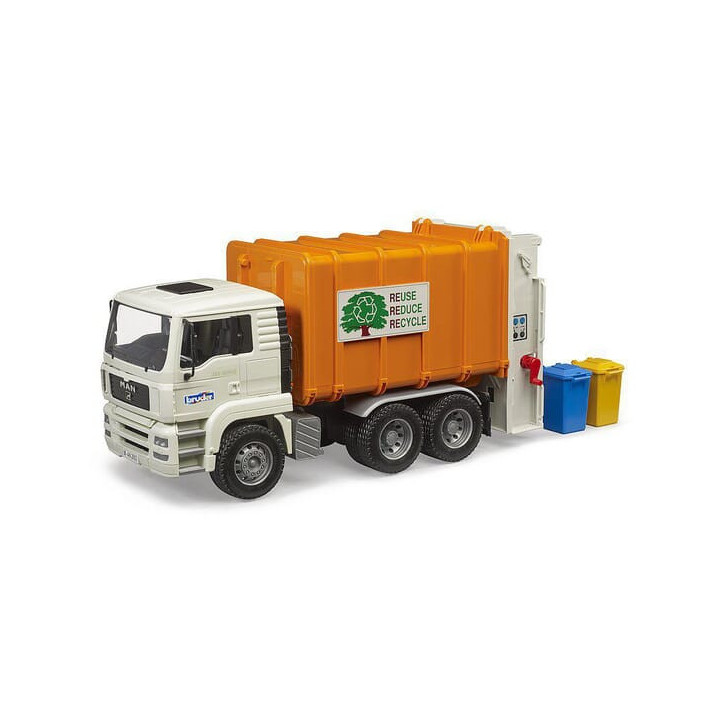 Ciężarówka MAN TGA śmieciarka Bruder 02772 - widok z przodu
