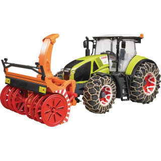 Ciągnik Claas Axion 950 z odśnieżarką Bruder 03017 - widok z przodu