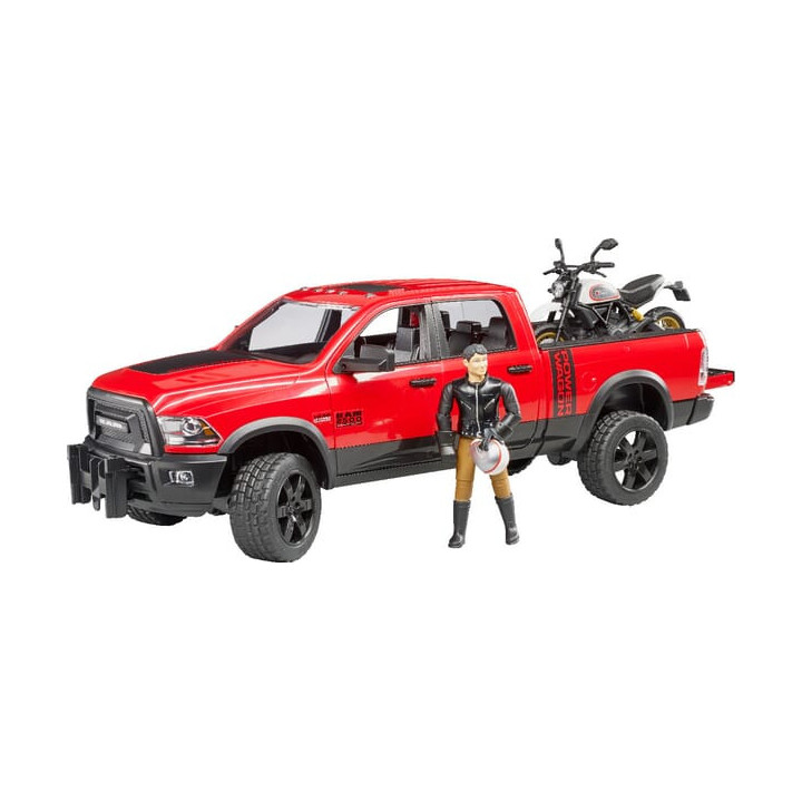 Ram 2500 z kierowcą i motorem Ducati Bruder 02502 - widok z przodu