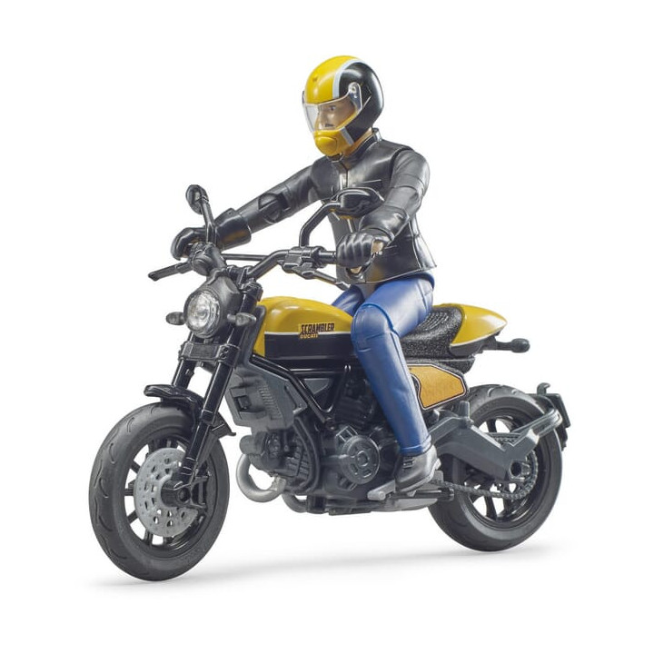 Motocykl Scrambler Ducati Full Throttle z kierowcą Bruder 63053 - widok z przodu