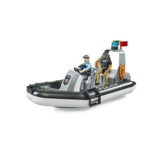 Policyjna łódź pontonowa Bworld Bruder 62733 - widok z przodu